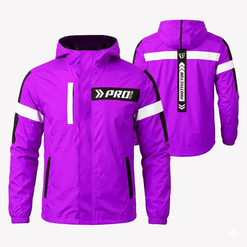 Chaqueta Reflectiva Moto 90 porciento Impermeable Doblefaz Morada - Imagen 3