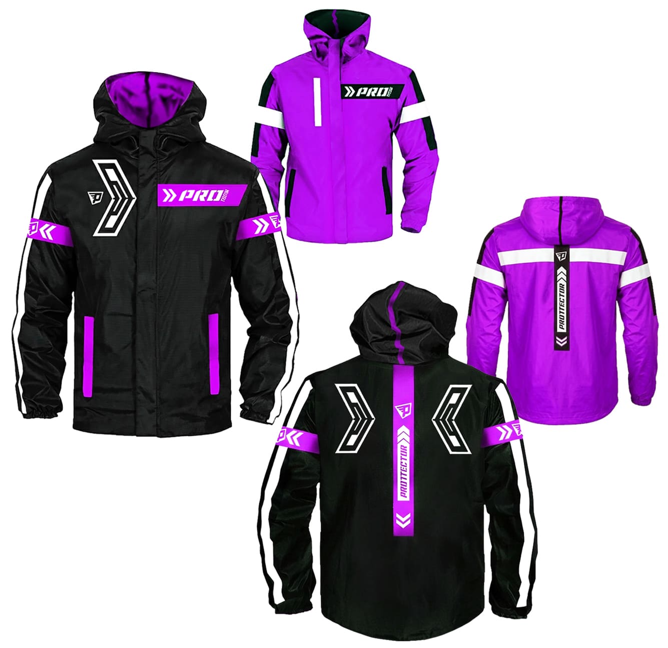 Chaqueta Reflectiva Moto 90 porciento Impermeable Doblefaz Morada - Imagen 5