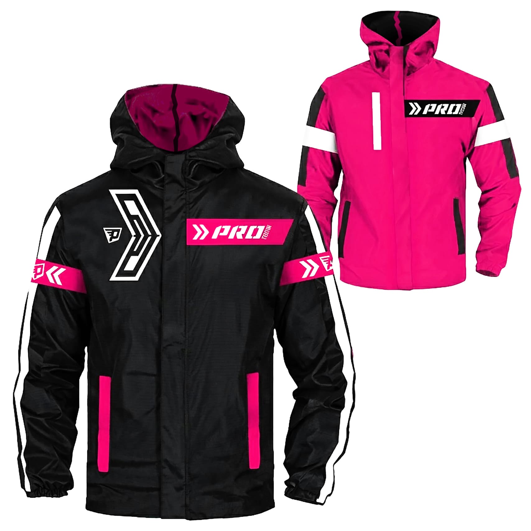 Chaqueta Reflectiva Moto 90 porciento Impermeable Doblefaz Fucsia