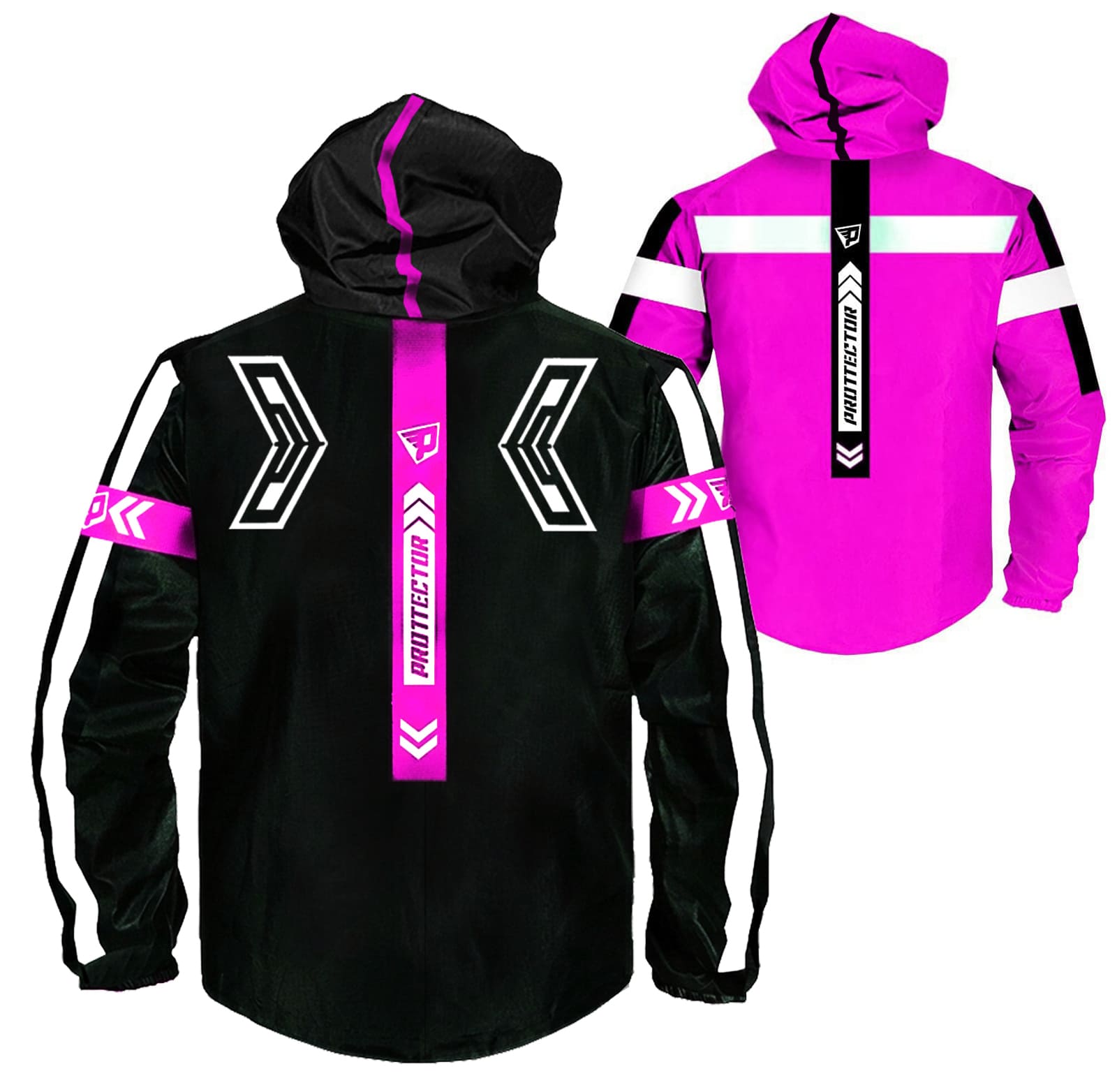 Chaqueta Reflectiva Moto 90 porciento Impermeable Doblefaz Fucsia - Imagen 2