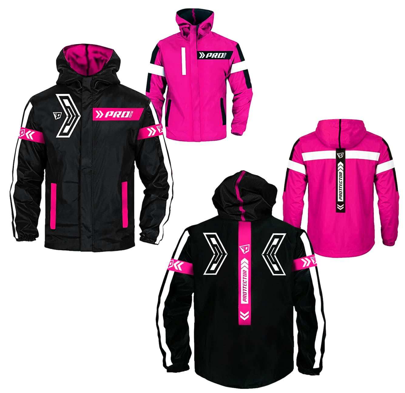 Chaqueta Reflectiva Moto 90 porciento Impermeable Doblefaz Fucsia - Imagen 5