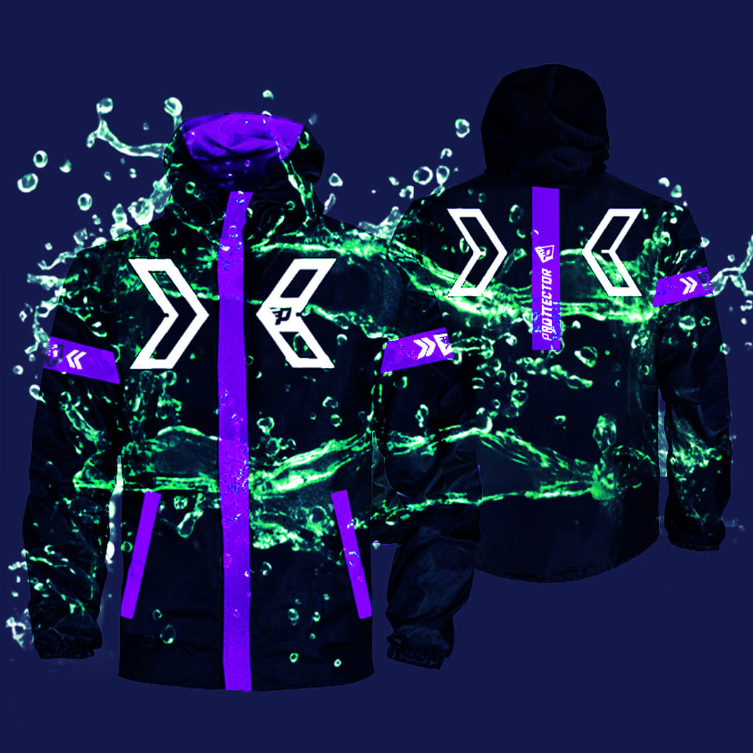 Chaqueta Reflectiva Moto 90 porciento Impermeable Doblefaz Morada - Imagen 8