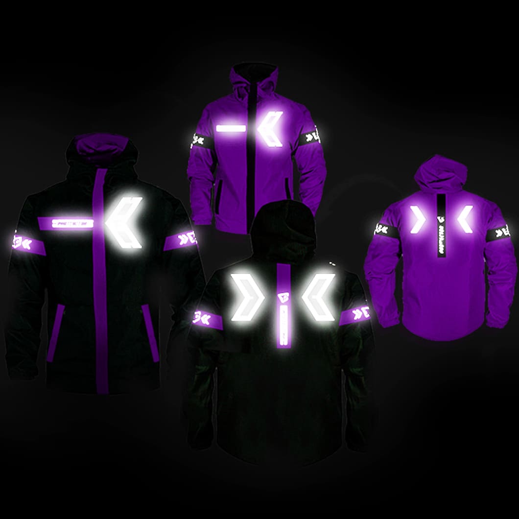 Chaqueta Reflectiva Moto 90 porciento Impermeable Doblefaz Morada - Imagen 9