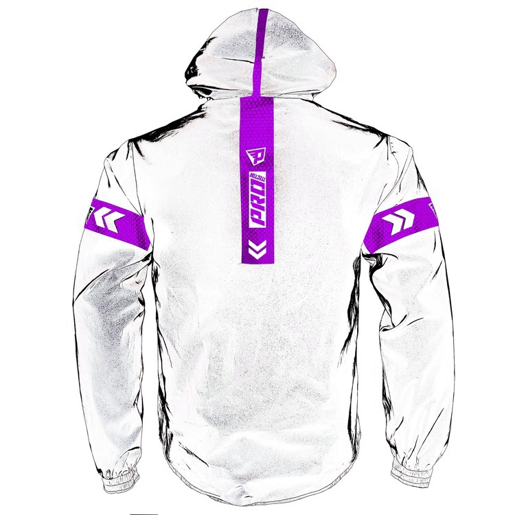 Chaqueta Impermeable Moto Reflectiva Doblefaz Morado - Imagen 2