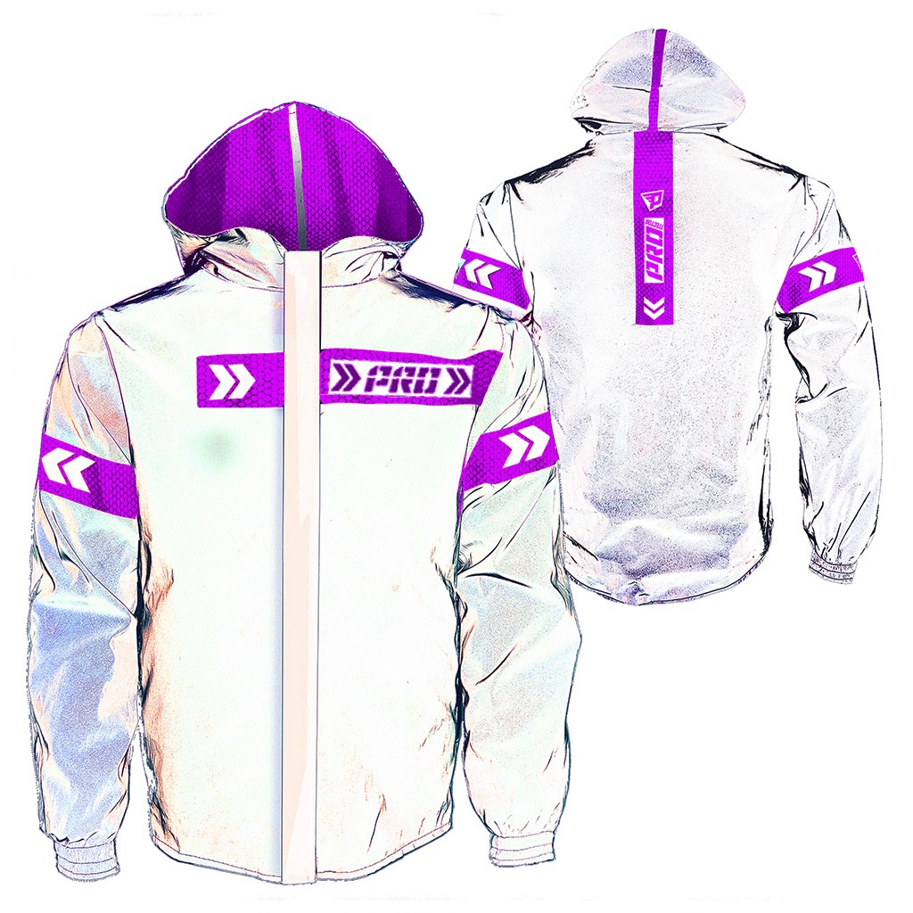 Chaqueta Impermeable Moto Reflectiva Doblefaz Morado - Imagen 3