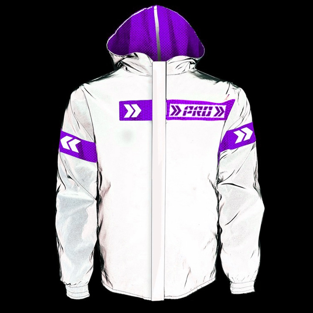 Chaqueta Impermeable Moto Reflectiva Doblefaz Morado - Imagen 9