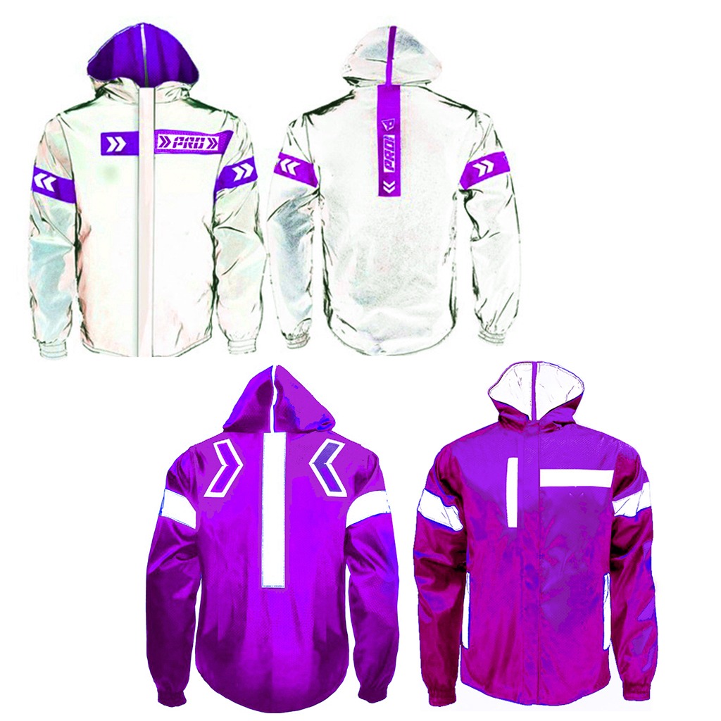 Chaqueta Impermeable Moto Reflectiva Doblefaz Morado - Imagen 4