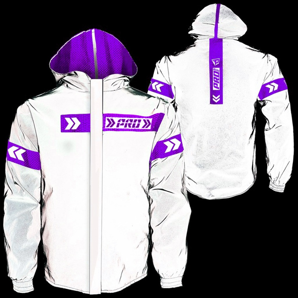 Chaqueta Impermeable Moto Reflectiva Doblefaz Morado - Imagen 10