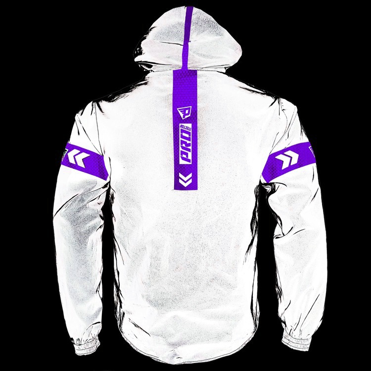 Chaqueta Impermeable Moto Reflectiva Doblefaz Morado - Imagen 11