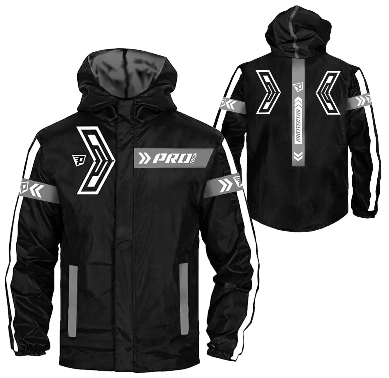 Chaqueta Reflectiva Moto 90 porciento Impermeable Doblefaz Gris - Imagen 2