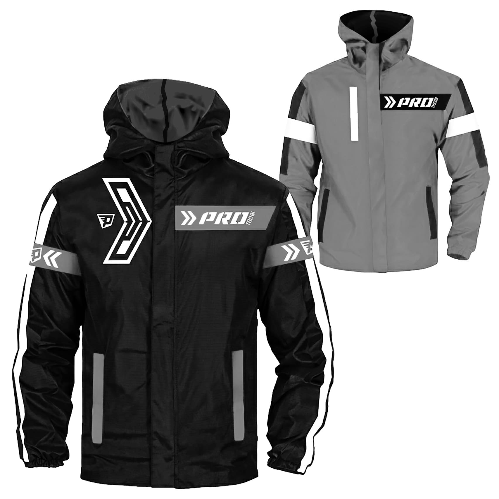 Chaqueta Reflectiva Moto 90 porciento Impermeable Doblefaz Gris - Imagen 3