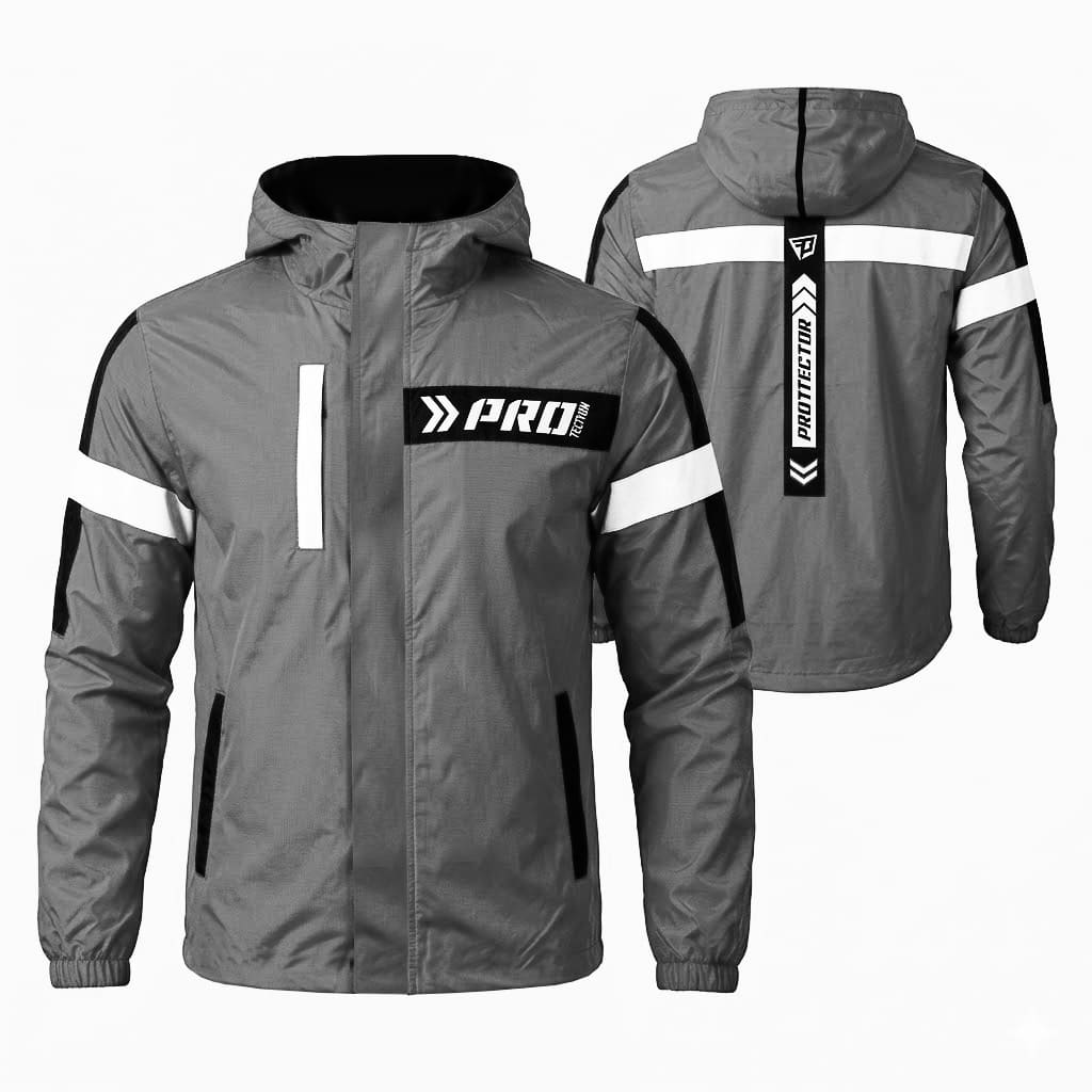 Chaqueta Reflectiva Moto 90 porciento Impermeable Doblefaz Gris - Imagen 5