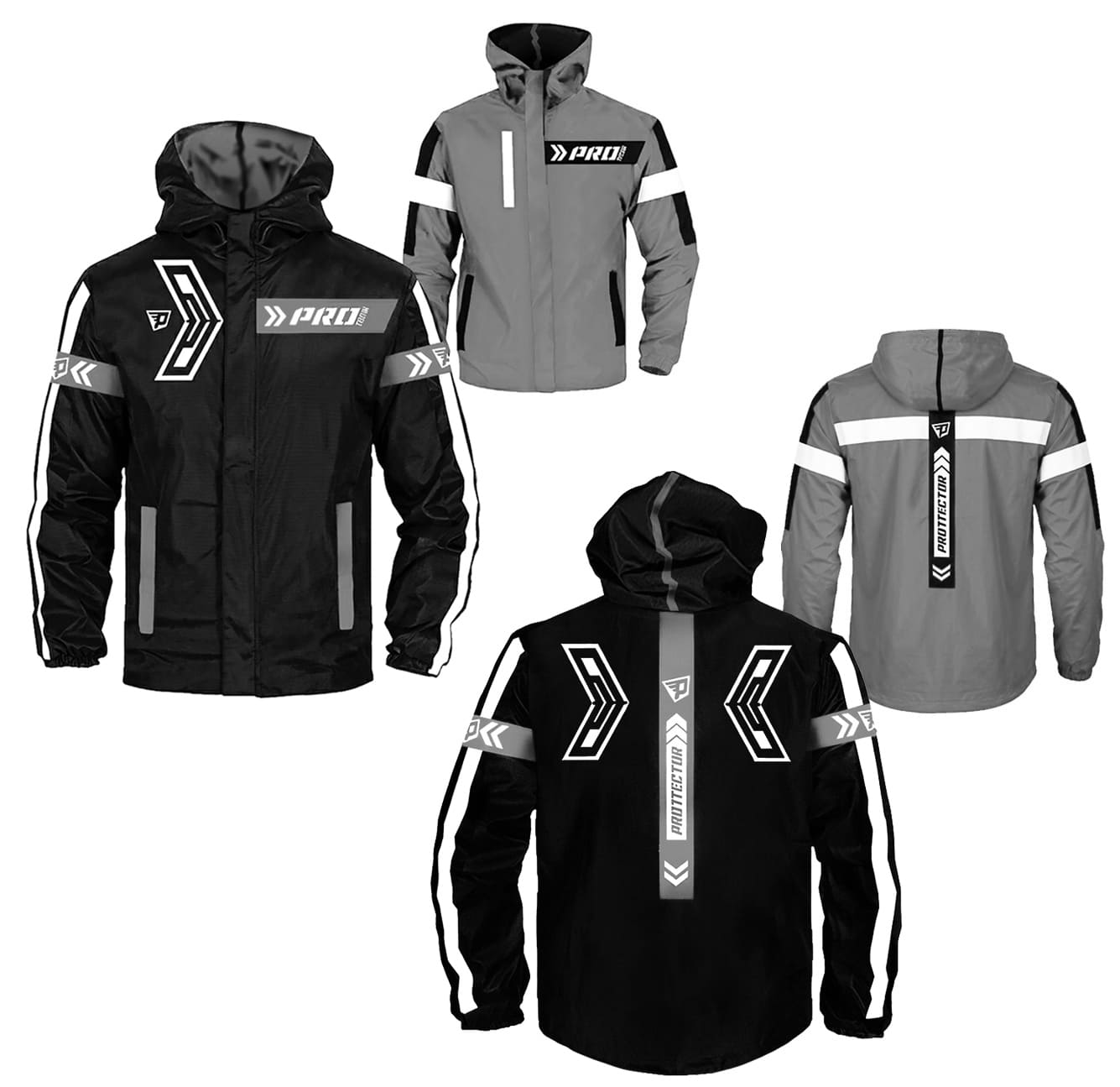 Chaqueta Reflectiva Moto 90 porciento Impermeable Doblefaz Gris - Imagen 6