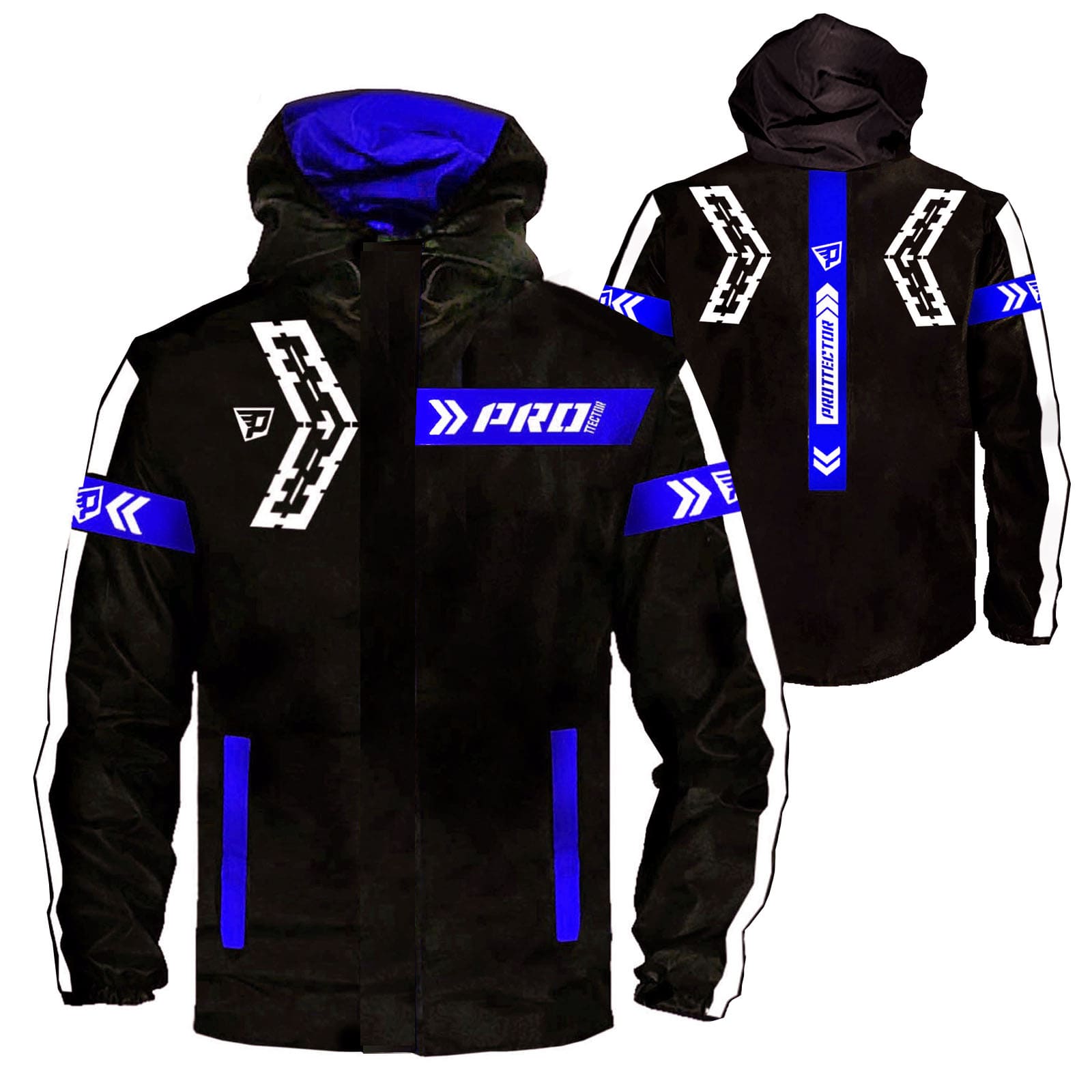 Chaqueta Reflectiva Doblefaz Moto 90 porciento Impermeable Azul - Imagen 3