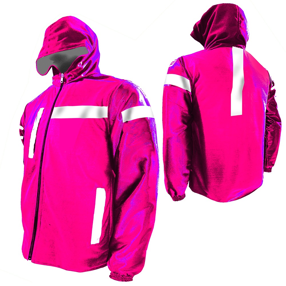 chaqueta moto termica doblefaz reflectiva fuxia